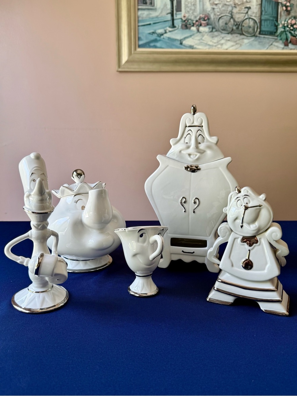 Disney Beauty and the Beast Limited Edition Platinum Leaf Tea Set 3000